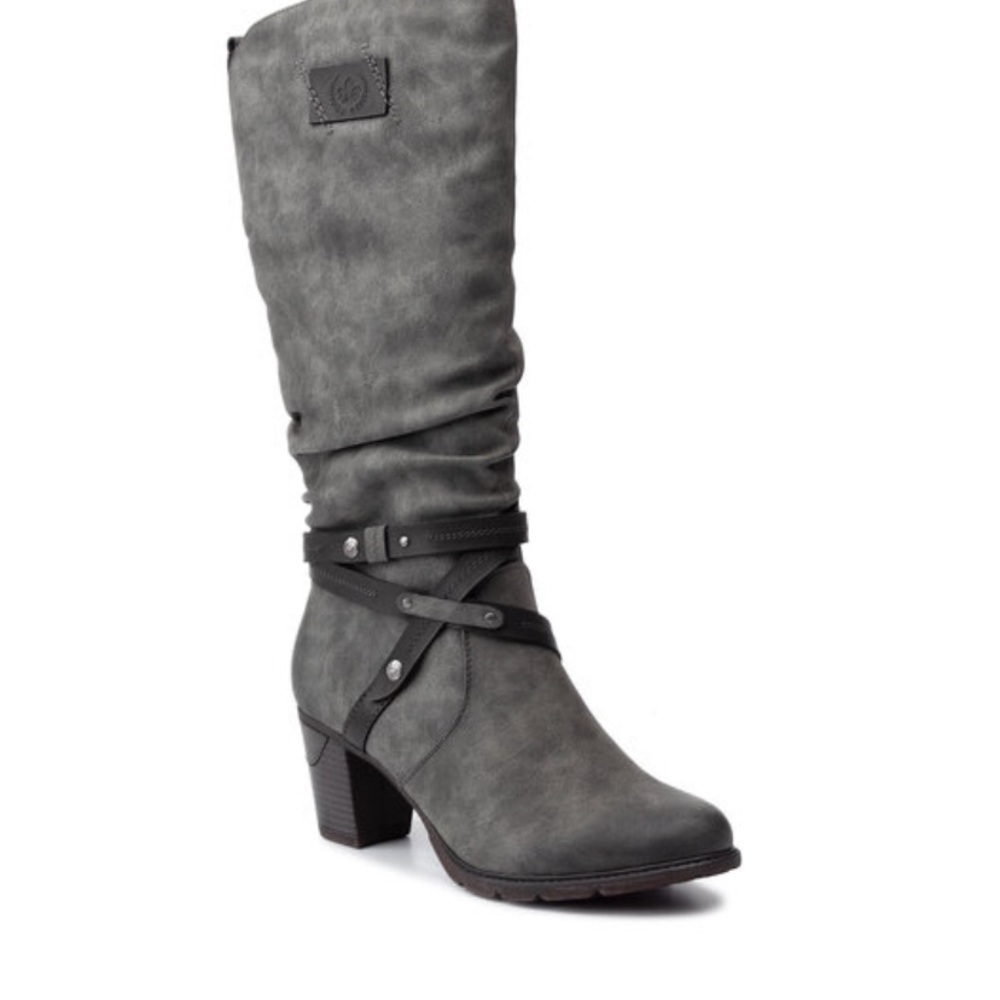 Gray Rieker Knee-High Women's Boots